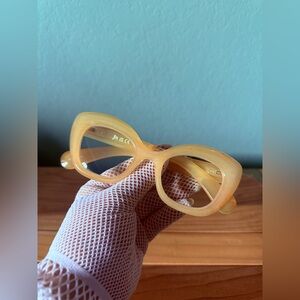 Jim Reading Glasses +3.75 Cat Eye Beige Frame Spring Hinges CE UKCA 5.5” VTG